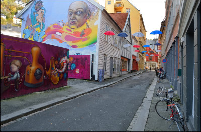 Colourful street,Bergen......