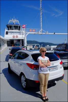 06 Eva and our car on the ferry Oppedal-Lavik.....