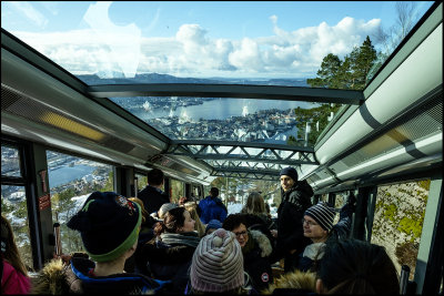 Crowded funicular,Bergen.......
