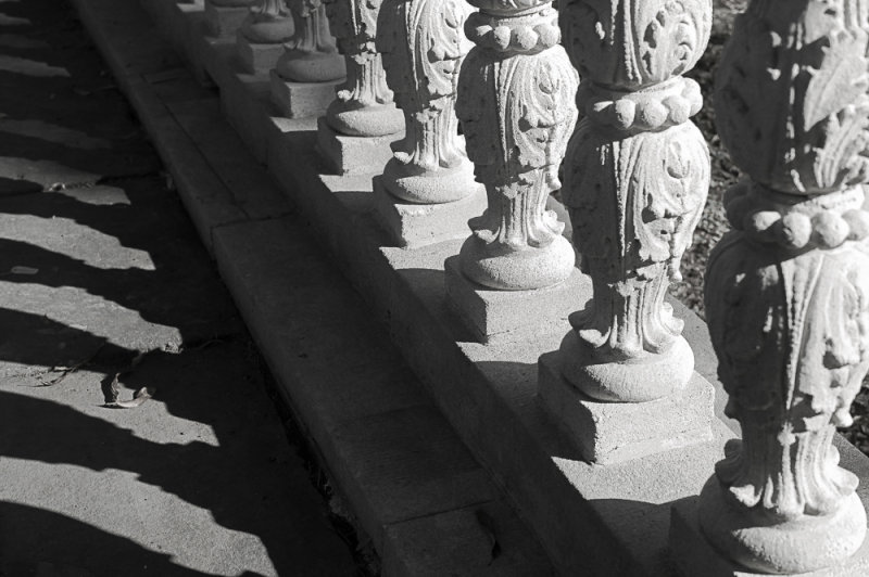 columns of light and shadow