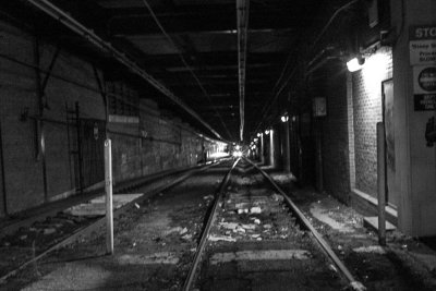 Trolley coming down the tracks