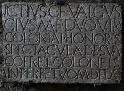 Latin inscription Great Amphitheatre 