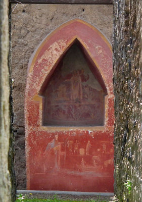 Alcove and Murals through a fence 
