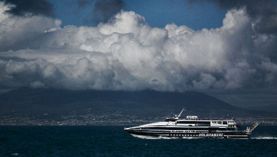Vesuvius and jet ferry Sorrento