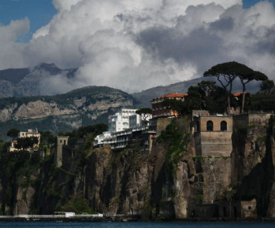 Sorrento hotels and cliffs from piccolo harbour