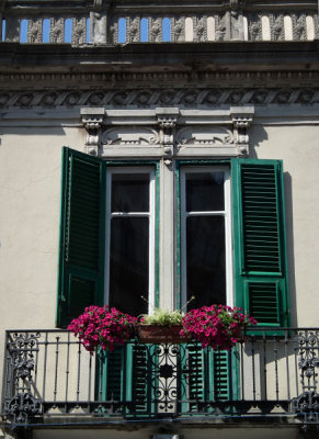 window balcony and flowers