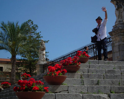 Floral cathedral steps 