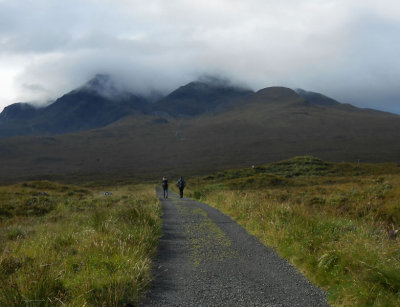 Cuillins view with walkers