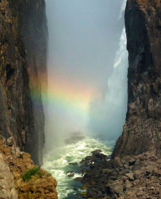 Zambian Victoria Falls with rainbow