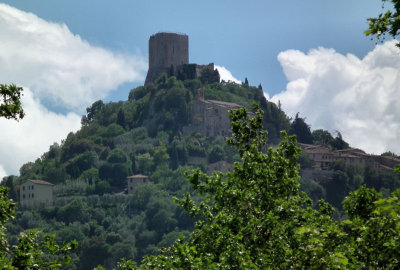 Bagno Vignoni view to nearby town
