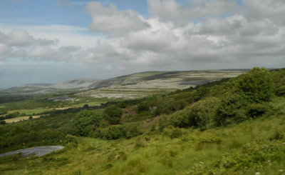 The Burren from Corkscrew Hill on coach