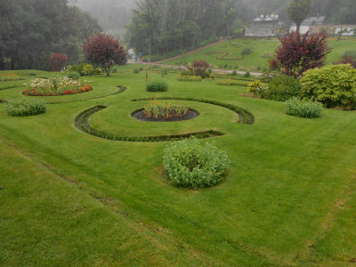 Kylemore Abbey walled gardens in the rain