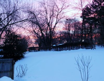 sunrise one week after the blizzard of 2016 - 31.5 inches