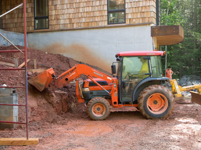 Matt moving dirt for entry