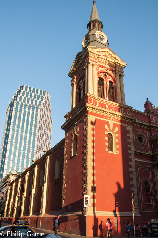 Historic church and modern office tower