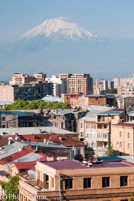Mt Ararat looming up behind Yerevan