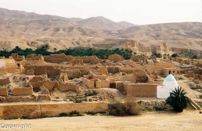 The old village of Tamerza, destroyed by freak rains in 1969