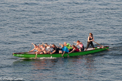 Dragon boat racers in training