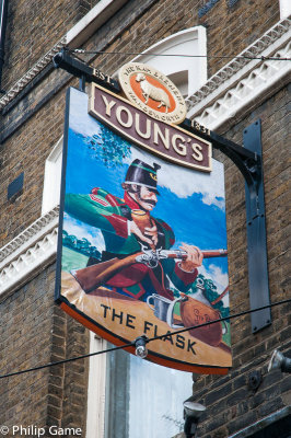 Pub sign at The Flask