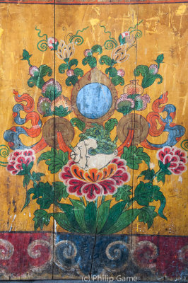 Painted panel at Tawang Gompa
