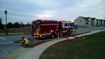 Engine 23-2 and crew relaxing between tankers