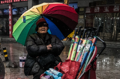 selling rainbow umbrellas