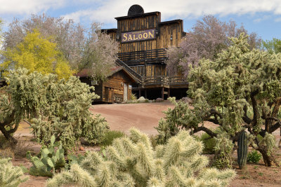 AZ - Goldfield Saloon & Blossoming Trees