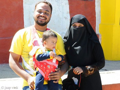 Cheerful muslim couple with child!