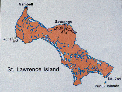 Map of St. Lawrence Island - Kaart van St. Lawrence Island
