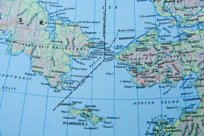 Aera map Bering Strait - Kaart van de Bering Straat