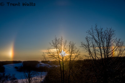 Winter Sun Dogs at Sunrise