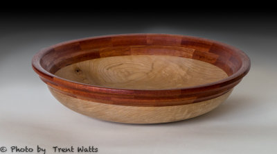 Maple bowl with segmented rim of Bloodwood.
