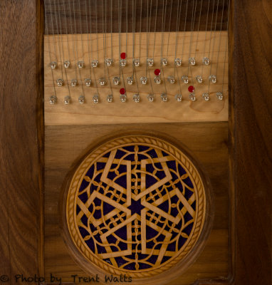 Detail on Giant Bowed Psaltery (Modern).