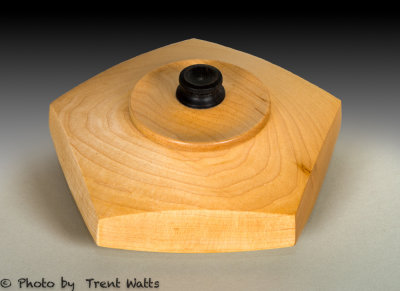 Five sided vessel with lid.