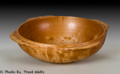 Quilted Maple bowl with handles.