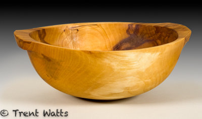 Weeping birch bowl with handles. 15.5 x 5.5.