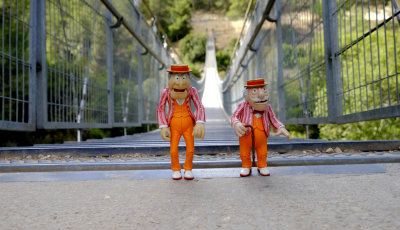 Statler and Waldorf on the Hanging Bridge in Haifa