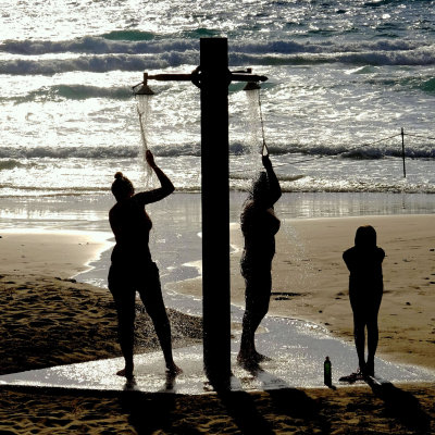 Showering on Camel Beach Haifa