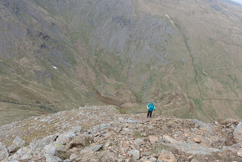 Struggling up Catstycam NW ridge