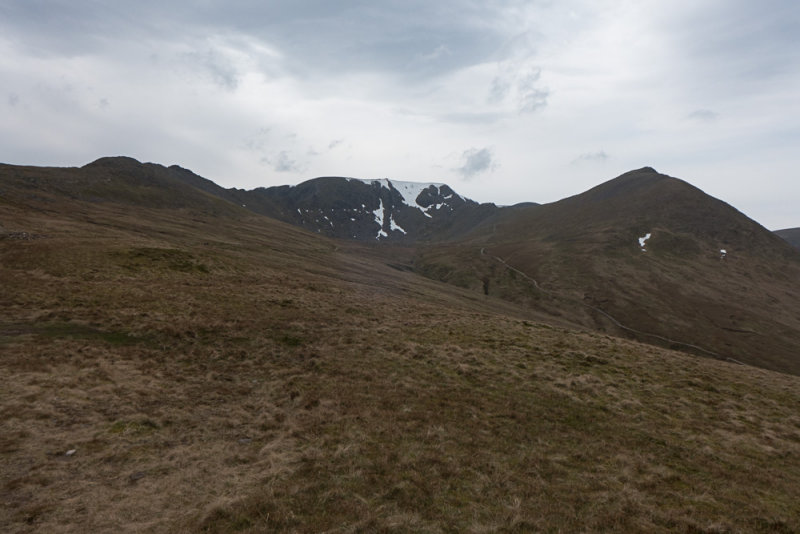 Looking back at Helvellyn from Birkhouse Moor