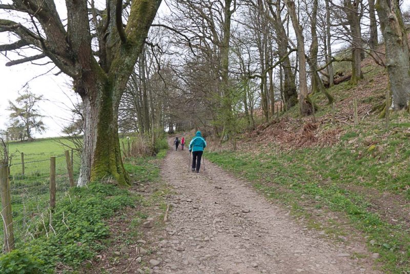 Setting off up the track to Great Mell Fell