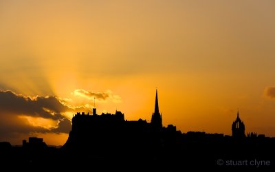Sunset over Edinburgh Castle