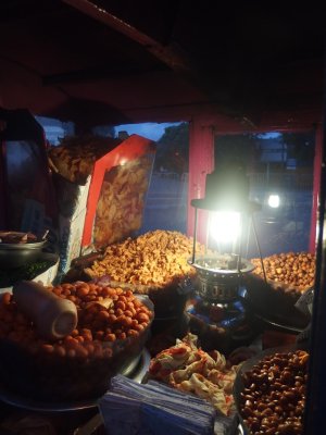 Snack cart at dusk