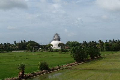 Stupa under restoration