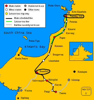 Sabah State Railway route map