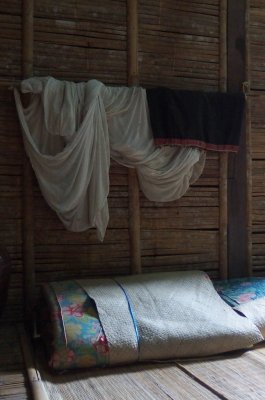 Sarawak Cultural Village, rolled bedding