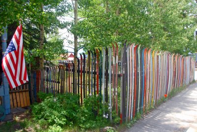 Discarded ski fence