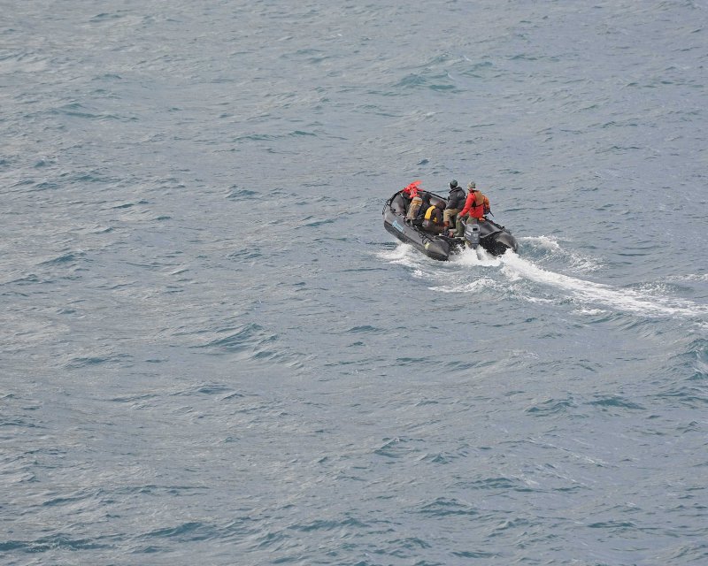 Zodiac with Staff heading out to Elephant Island