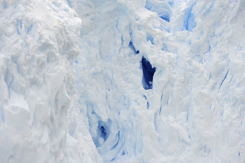 Dark blue cracks in the Glacier