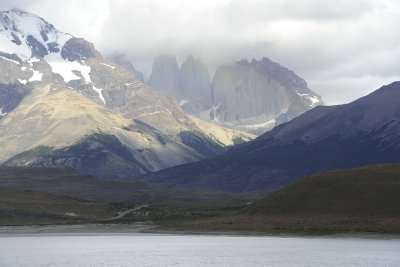 Torre North(2600m), Central(2800m),  South(2850m), Rainbow-011312-Laguna Amarga Torres del Paine Natl Park Chile-0051.jpg